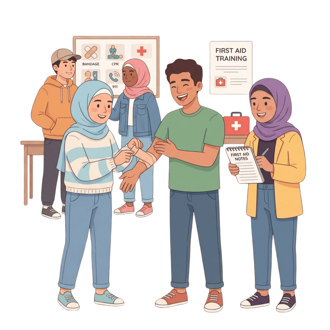 Masyarakat belajar P3K bersama